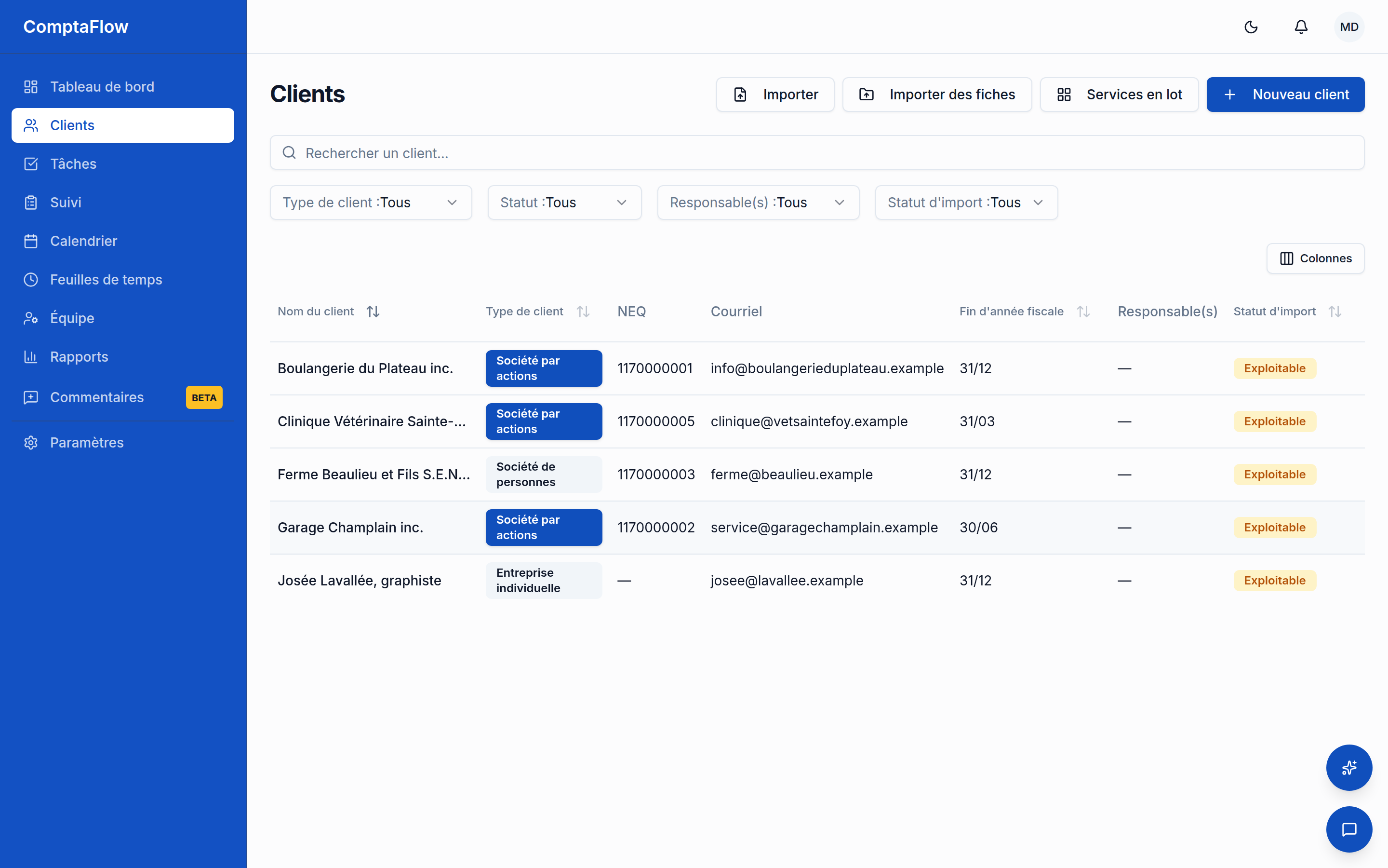 The client list